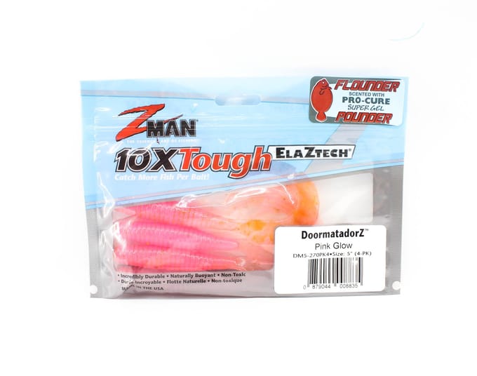 Zman Zacht kunstaas DoormatadorZ 5 Inch 4/Pack Roze Gloed (8835)