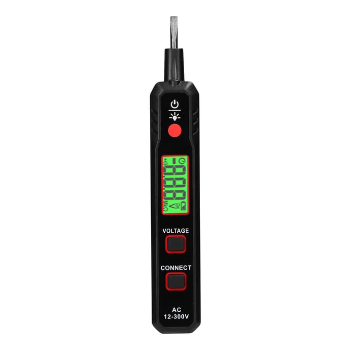 LCD-scherm Elektrische testpen AC12-300V spanningstester Stroom-/nuldraaddetector Kabelbreukpunt zwart