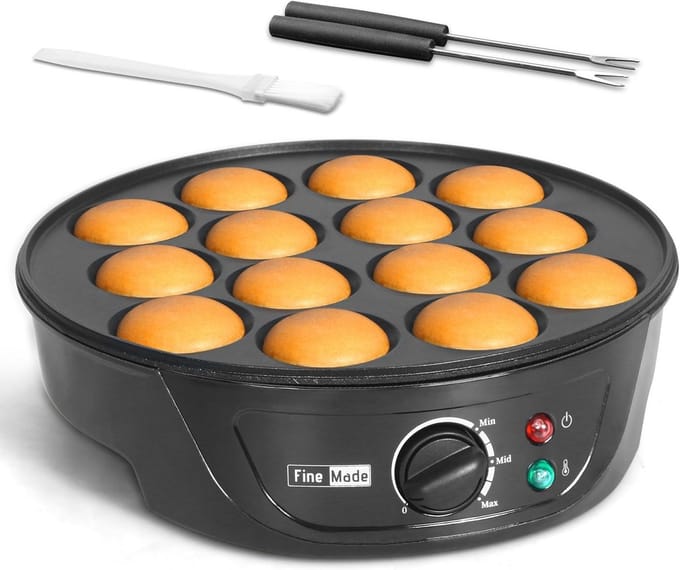 Elektrische Pannenkoeken Maker voor Mini Pannenkoekjes en Poffertjes | 14 Slots