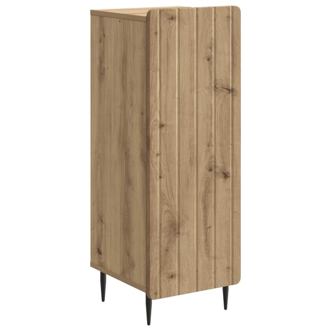 vidaXL - Dressoir - Artisanaal - eiken - 34,5 - x - 33 - x - 92 - cm - Bewerkt - hout