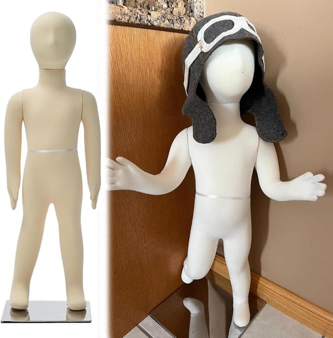 Kinder Paspop - Etalagepop Kinderen - Kleding Presenteren - Afneembare Armen - 1-14 Jaar - Beige