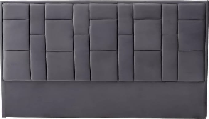 Vente-unique Hoofdeinde HERMINE - Fluweel - 140cm - Donkergrijs L 140 cm x H 110 cm x D 8 cm