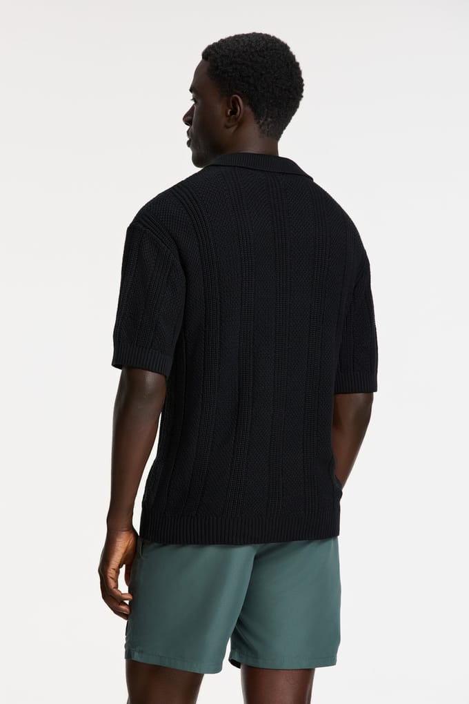 Shiwi Pitt Knitted Polo Solid Black Taglia: L | Maglioni a maglia Outlet | Uomo | Nero