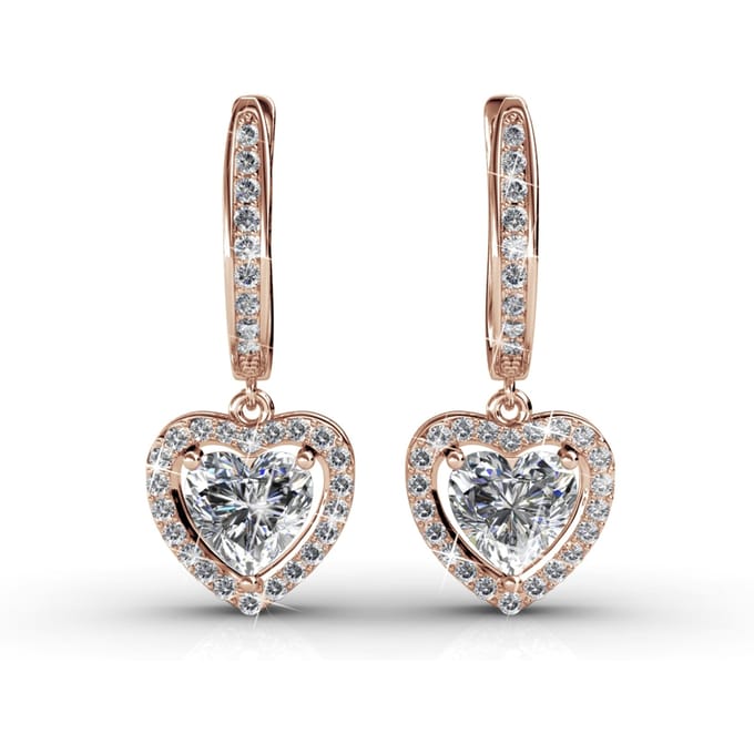 Only Love Oorbellen - Roségoud en Kristal