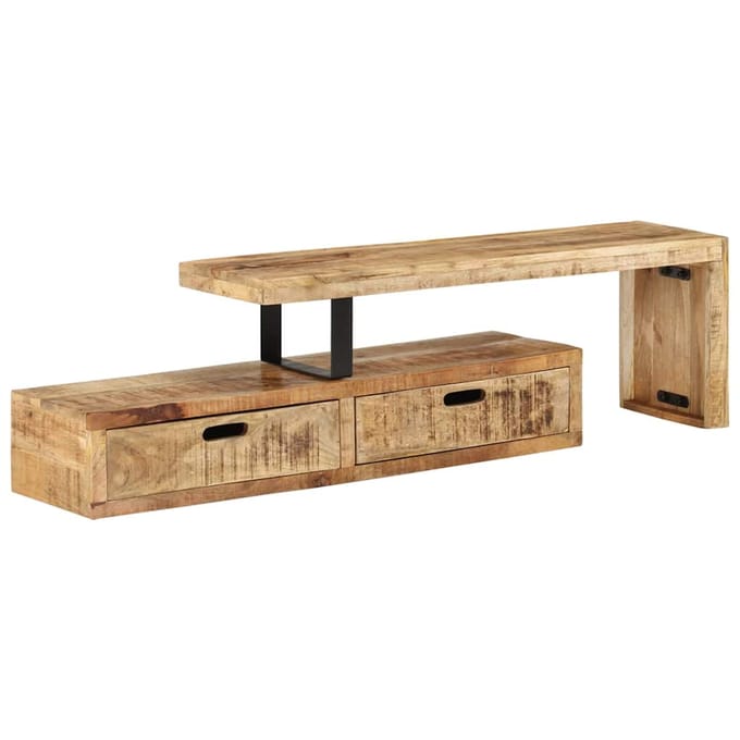 vidaXL - Tv-meubel - (118-200) - x - 30 - x - 40 - cm - massief - hout - mango