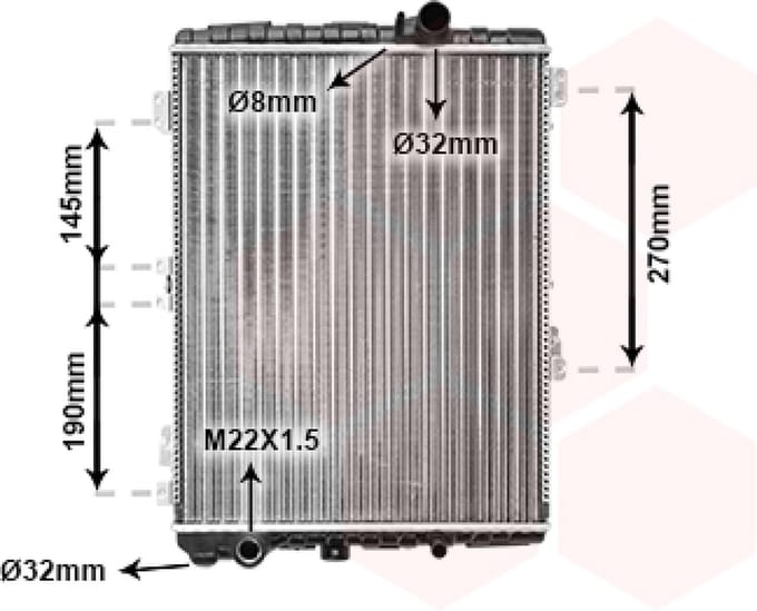 Van Wezel - RADIATOR VOOR AUDI 80 B3 1986-1991 855121251F