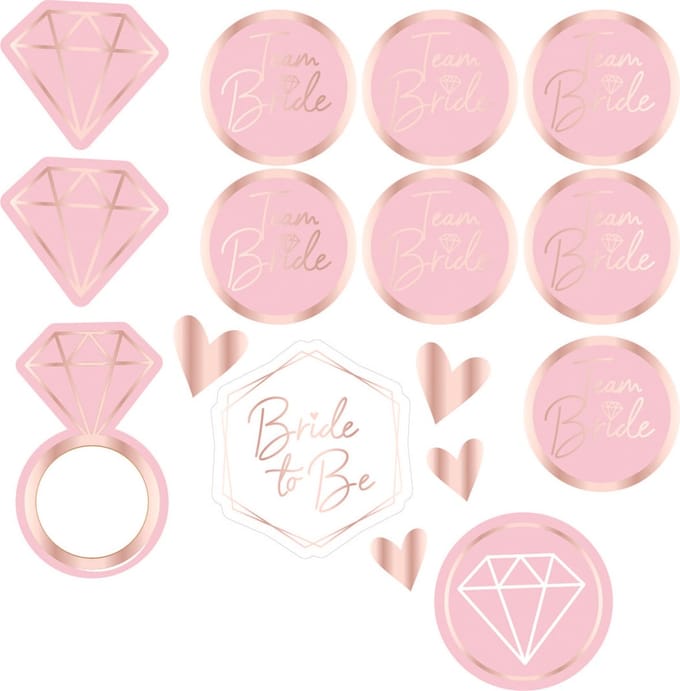 Amscan Plaktattoos Vrijgezellenfeest Dames Wit/roze 12 Stuks
