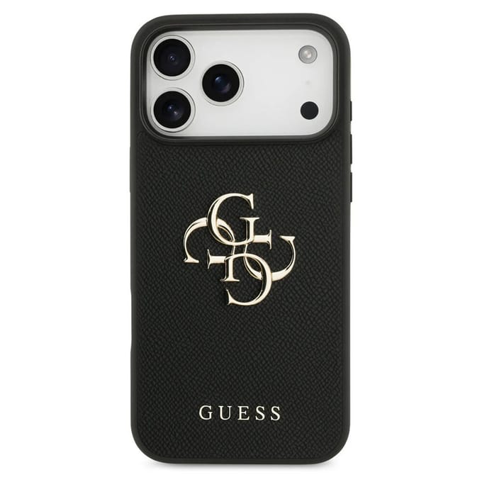 Guess Back Cover voor iPhone 17 Pro Max - Zwart - Schokabsorberend - Antislip Textuur