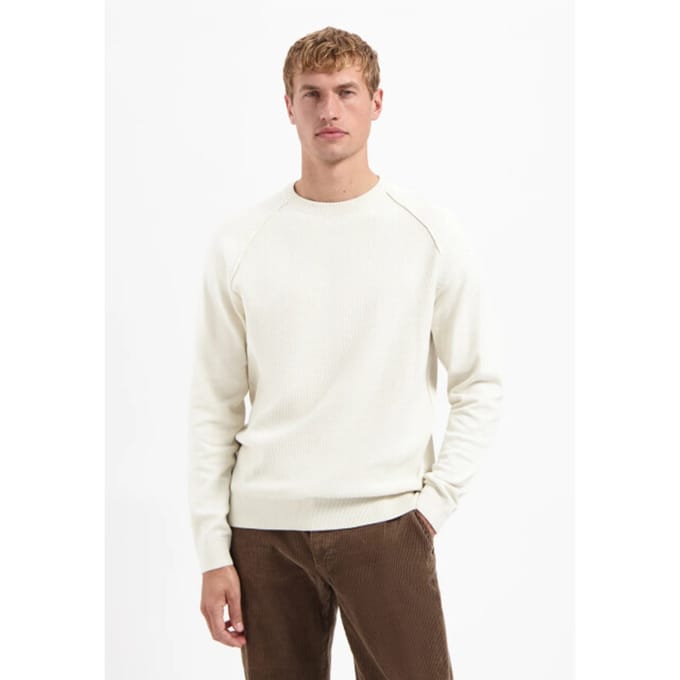 No Excess Pullover Crewneck Solid Waffle Knit Kit Size: M | Sweaters Outlet | Heren | Beige