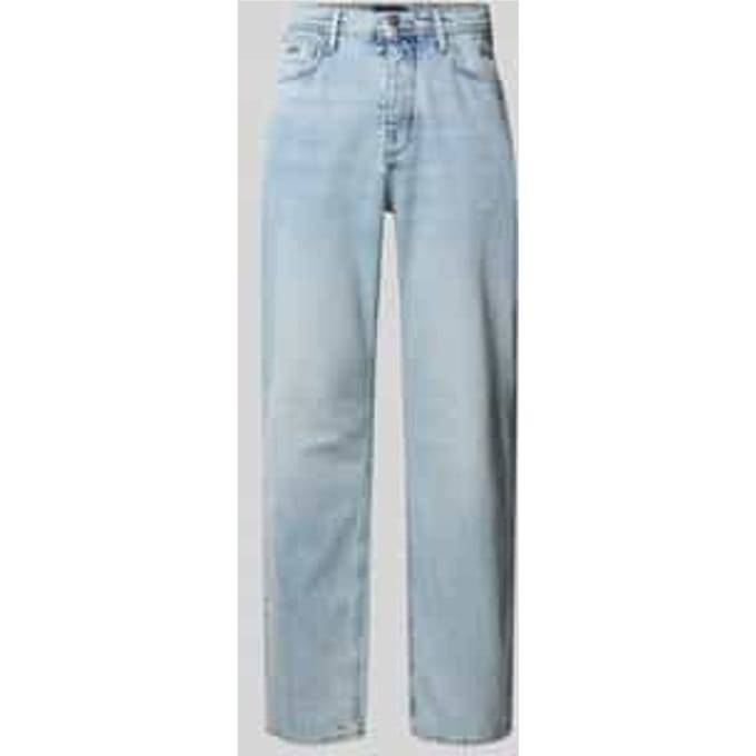 Straight fit jeans met logo-applicatie