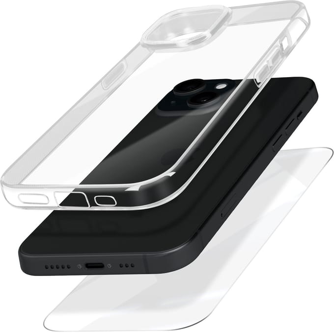 Mayaxess, Beschermingskit Geschikt voor Apple iPhone 15 Integrale bescherming, Transparant