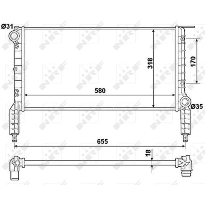 Radiator, motorkoeling NRF 53788