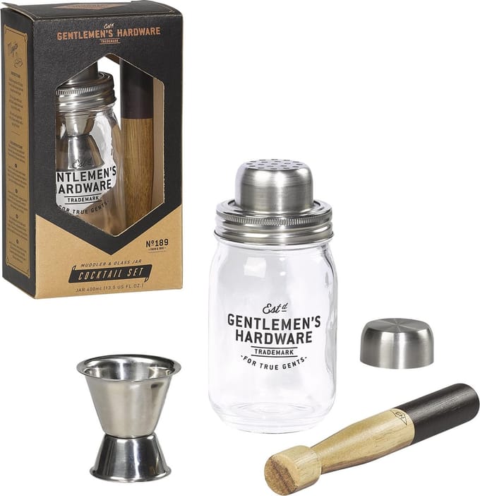 Gentlemen's Hardware Cocktail Set - RVS - 3-delig - 500ml