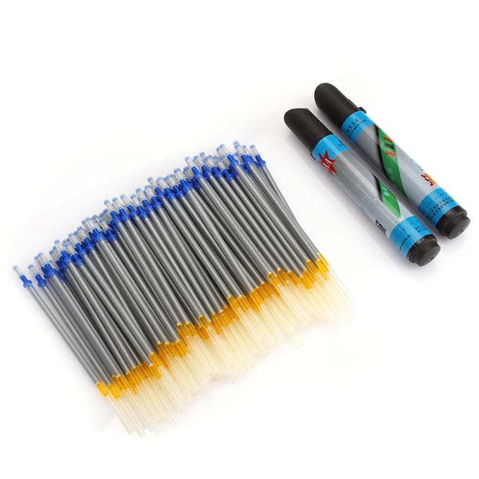 2 stuks wateruitwisbare pen 100 stuks mercury vulling leerbewerking schoonmaak patchwork markeergereedschap gray