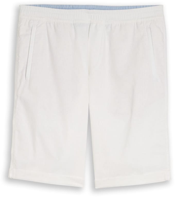 Tom Tailor - TTREGULAR korte broek met linnen - Maat S - White