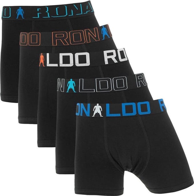 CR7 jongens 5P boxers zwart - 134/140