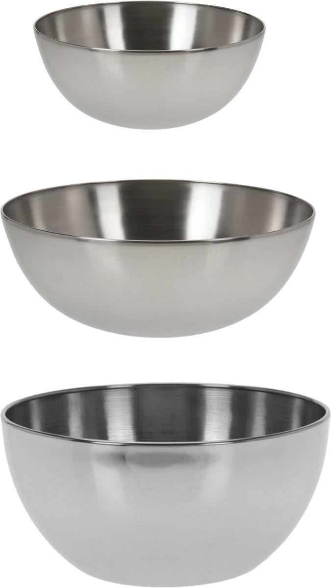 Excellent Houseware voedsel serveerschalen - Set 6x - RVS - D24/D20/D13 cm
