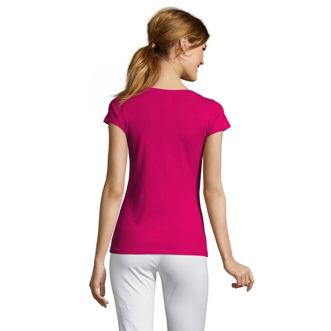 SOLS Dames/Dames Maan V Hals T-shirt (Fuchsia)