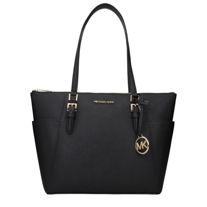 Michael Kors Zwarte Leren Schoudertas