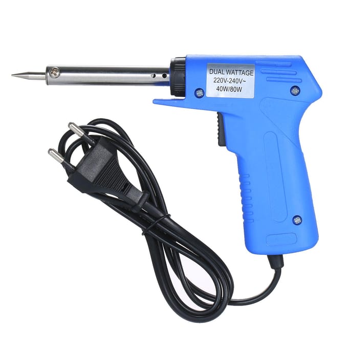 Dubbel vermogen elektrisch soldeerboutpistool type Elektrisch soldeerboutvermogen Verstelbaar soldeerboutpistool Blauw 40W / 80W verstelbaar blauw