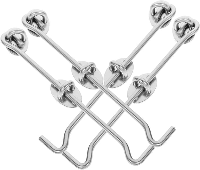 Raamsluiting Haak - Deursluiting Sluiting - Ramen Beveiligen - Winddichte Functie - 4 Stuks - Zilverkleurig
