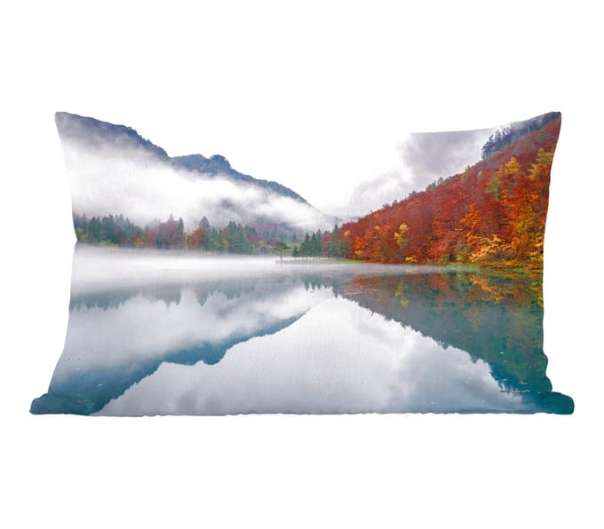 Sierkussens - Kussentjes Woonkamer - 50x30 cm - Herfst - Mist - Water - Landschap