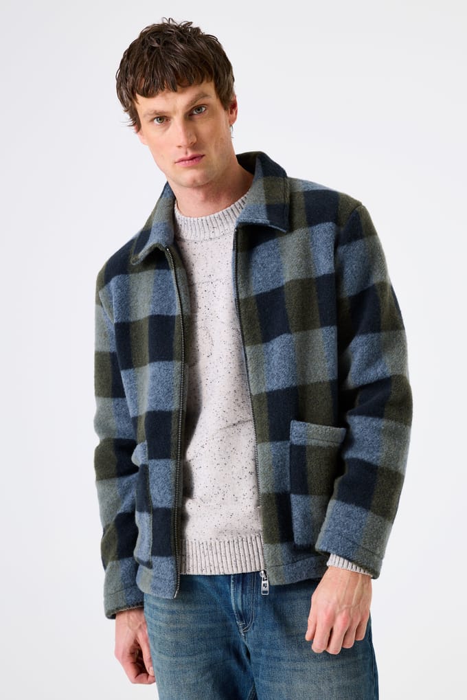 GARCIA Heren Effen Jack Blauw Lange mouw