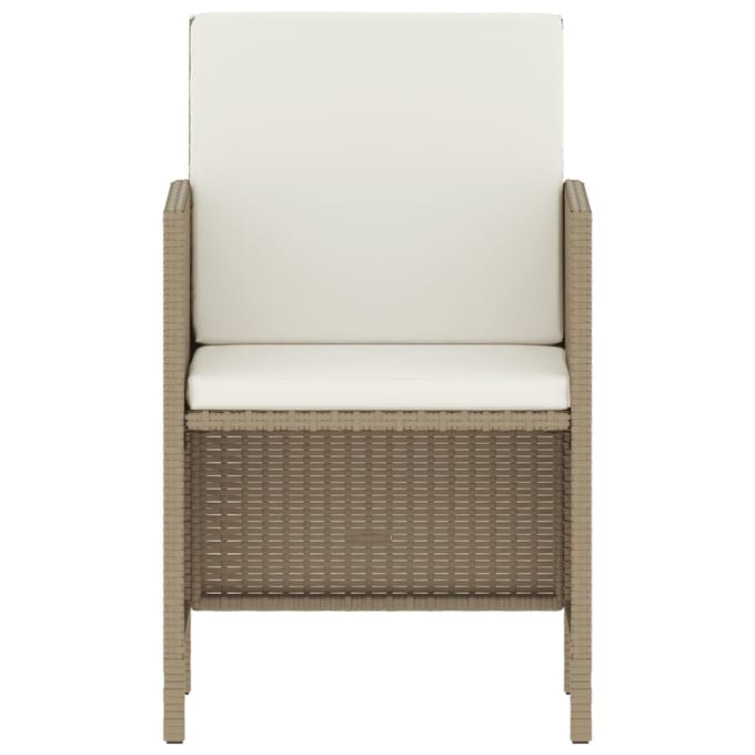 vidaXL - 6-delige - Tuinset - met - kussens - poly - rattan - beige