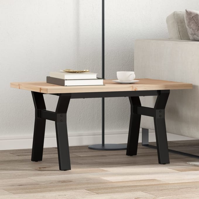 vidaXL - Salontafel - Y-frame - 80x50x40,5 - cm - grenenhout - en - staal