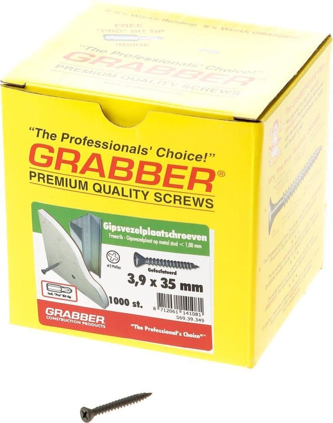 Grabber gipsvezelplaatschr 3.9x35 gefosf (Prijs per 1.000 stuks)