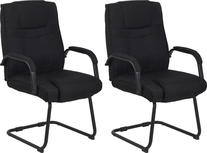 CLP Attila Set van 2 Eetkamerstoelen - Stof Stof/zwart/zwart