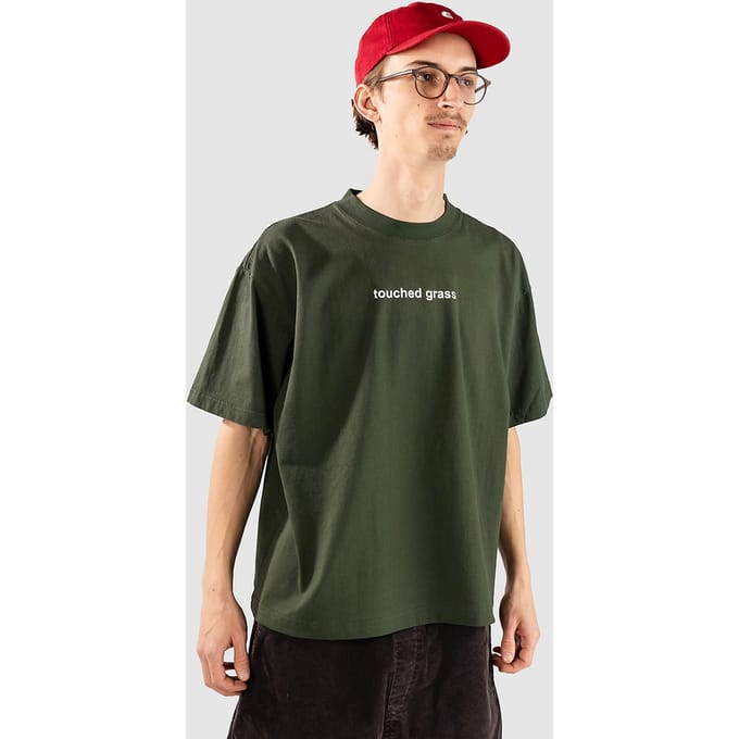 A.LAB Touched Grass Cropped T-Shirt groen