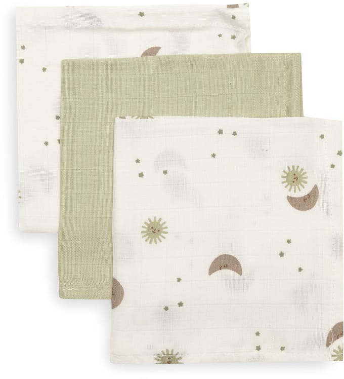Jollein Hydrofiel Monddoekje - 31x31cm - Over the Moon - 3 Stuks