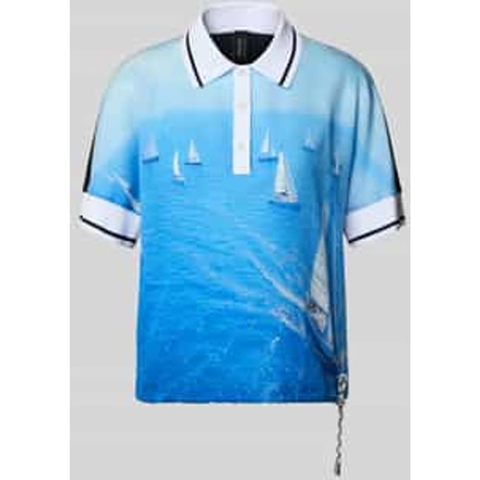 regular fit blouse van puur lyocell met polokraag