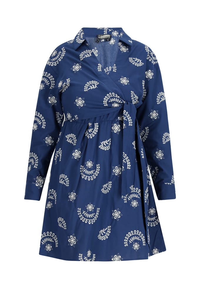 Dreimaster Jurk Dames marine wol wit