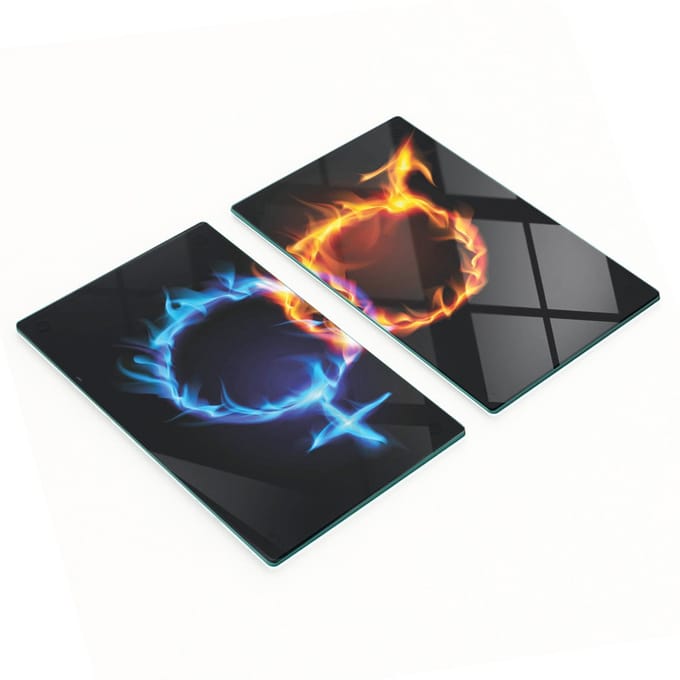 Decoratieve glazen serveerplanken Mars en Venus 2x30x52 cm