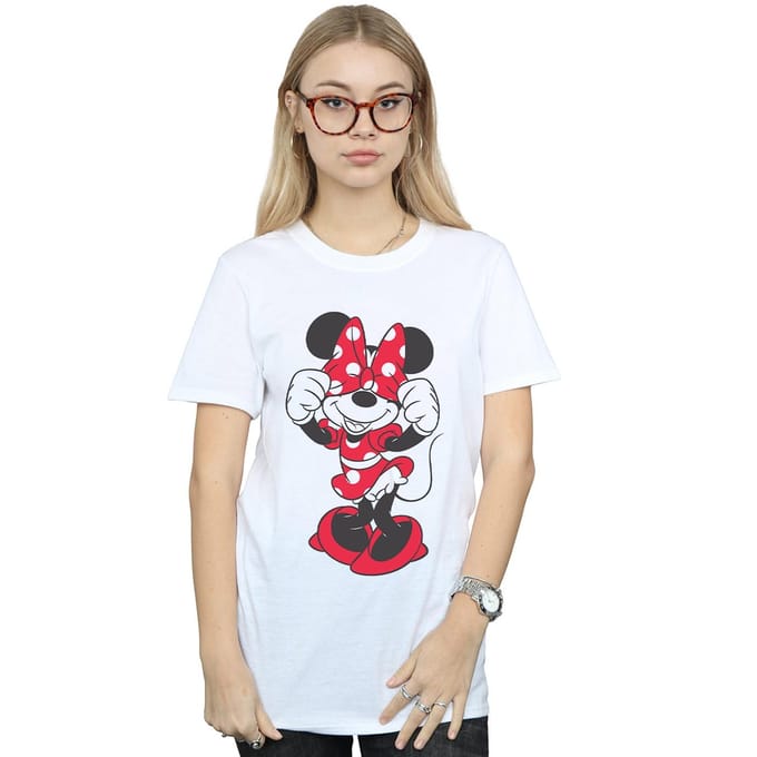 Disney Dames/Dames Minnie Mouse Boogogen Katoenen Vriendje T-shirt (Wit)