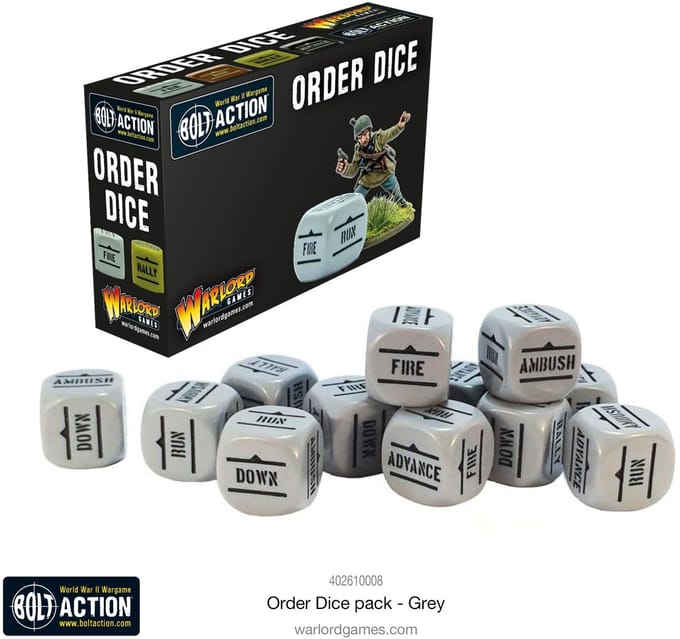 Order dice pack grey color (Bolt action nieuw)