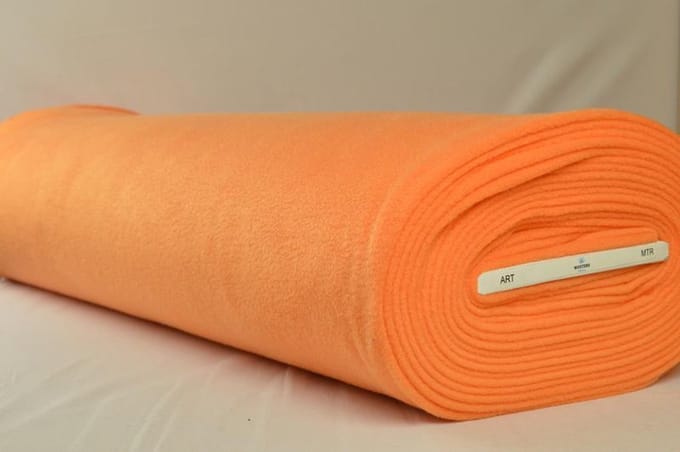 Fleece stof - Oranje - 10 meter
