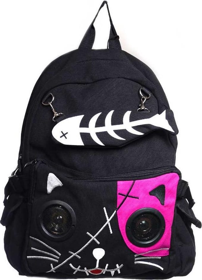 Banned Rugtas Kitty Speaker Zwart/Roze