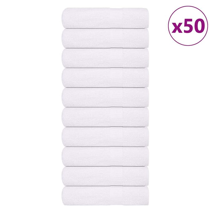 vidaXL - Handdoeken - FROGN - 50 - st - 50x100 - cm - 360 - g/m² - wit