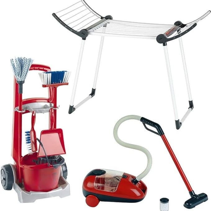 Zylo® Schoonmaakkar - Poets Wagen - Schoonmaakkast - 29x24x60cm - Rood