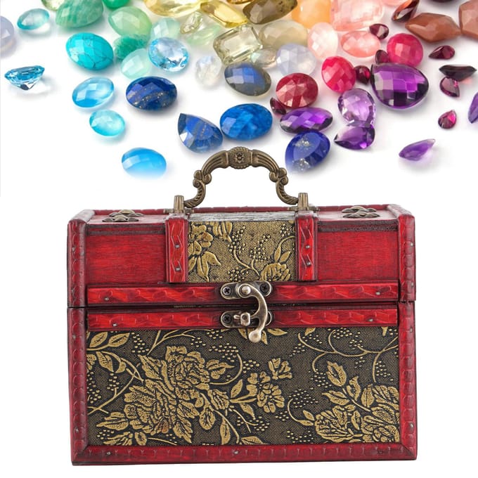 Sieradendoos Organizer Koffer Draagbaar Houten Pu Sieraden Display Opbergkoffer voor black