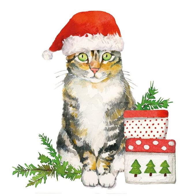 PPD - Lunch servetten - Christmas Kitty
