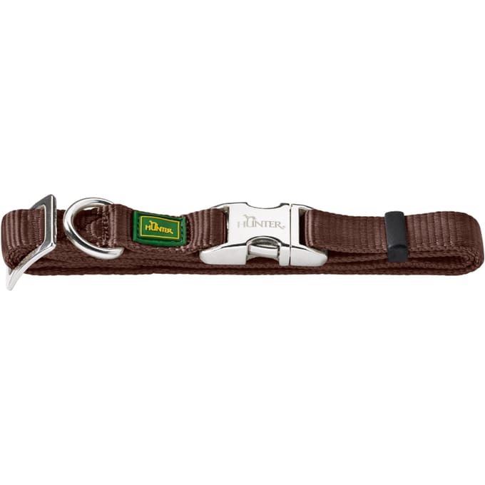 HUNTER Halsband Vario Basic Alu-Strong Bruin Maat M: 30 - 45 cm nekomtrek hond