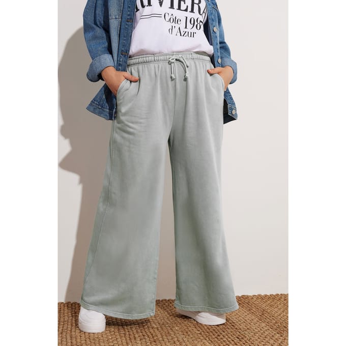 Yours Joggingbroek Met Wijde Pijpen In Lichtgrijs Size 46