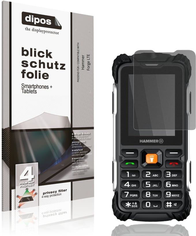 dipos – Matte Privacy Screenprotector geschikt voor Hammer Forge LTE | Anti-Spy Beschermfolie