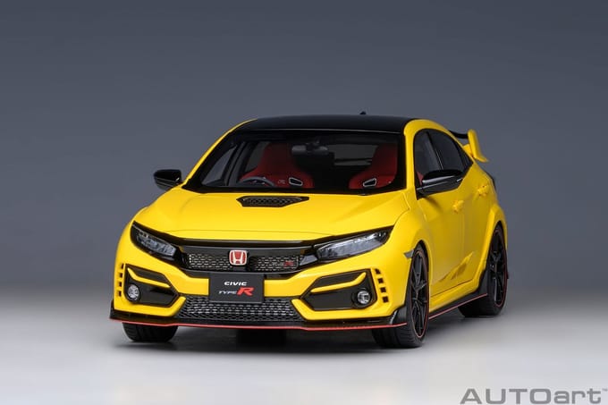 AUTOart 1/18 Honda Civic Type R (FK8) 2021 Limited Edition, Sunlight Yellow
