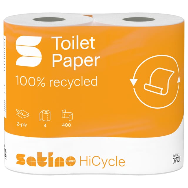 Toiletpapier Satino MT1 HiCycle 2-laags 4x400 vel wit 067900