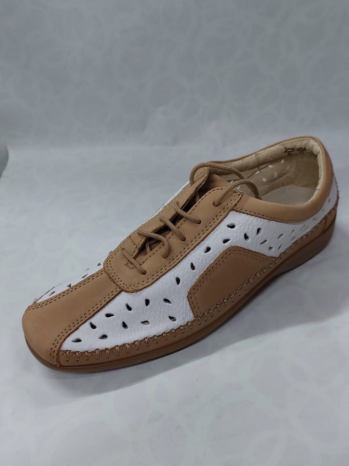 ROHDE 1016 / veterschoenen / wit - bruin / maat 41